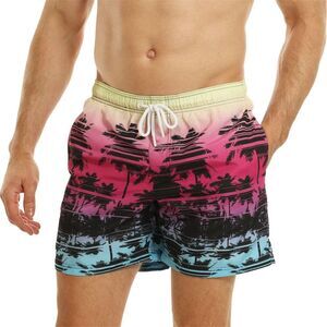 RIPT Essentials Mens Printed Swim Shorts / Pink